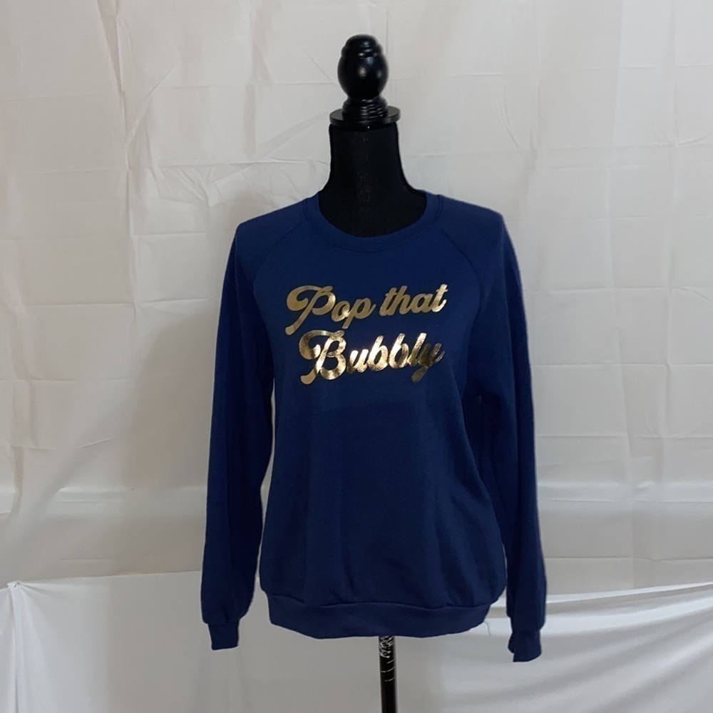 Project Social T Navy Blue Sweat Top  Size Medium NWOT
